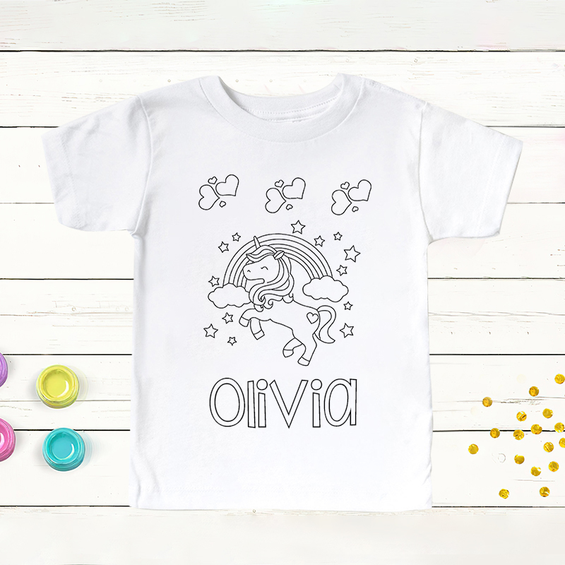 Personalized Kids Coloring Activity T-Shirt| Cloth169