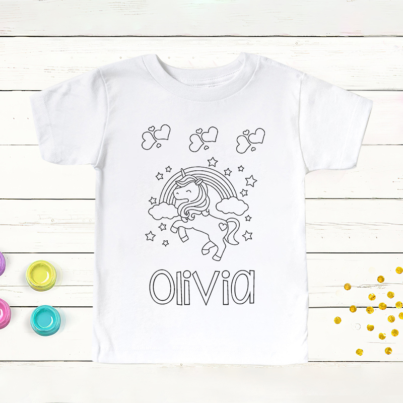 Personalized Kids Coloring Activity T-Shirt| Cloth169