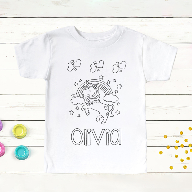 Personalized Kids Coloring Activity T-Shirt| Cloth169