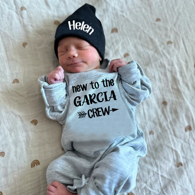 Personalized Baby With Hat Cozy Going Home Sets| BBCloth67