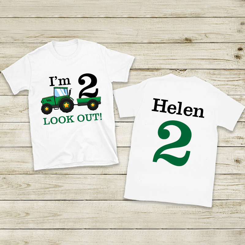 Personalized Boys Farm Tractor Birthday T-Shirt| Cloth1401