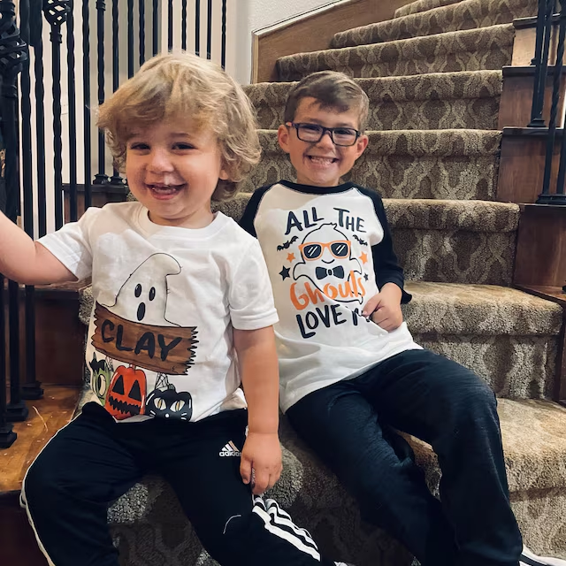 Personalized Kids Halloween Initials Long Sleeves Shirt| Cloth12409