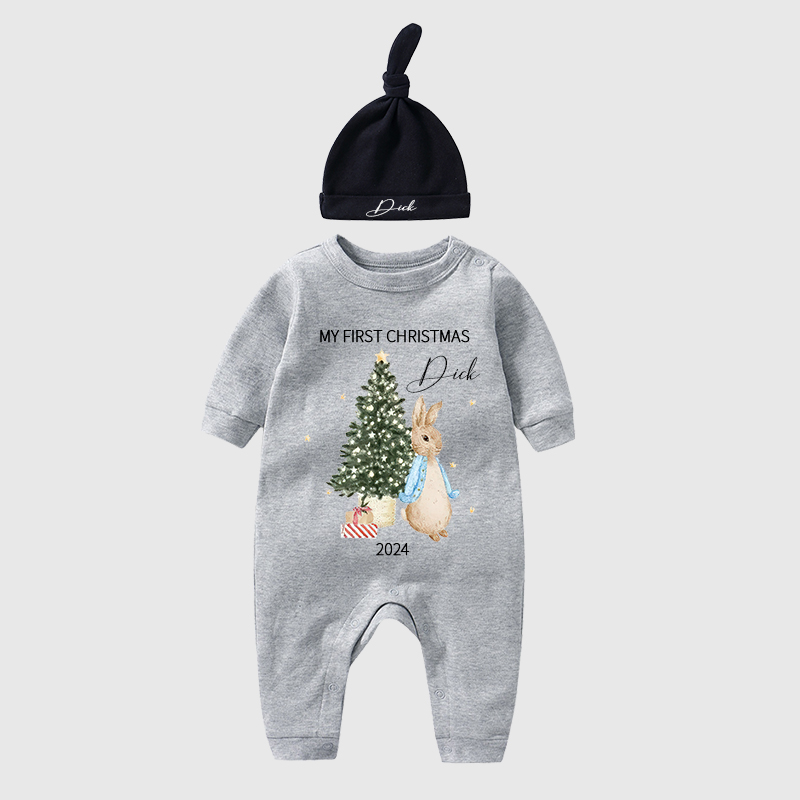 Personalized Baby First Christmas Rabbit Outfit| BBCloth1203