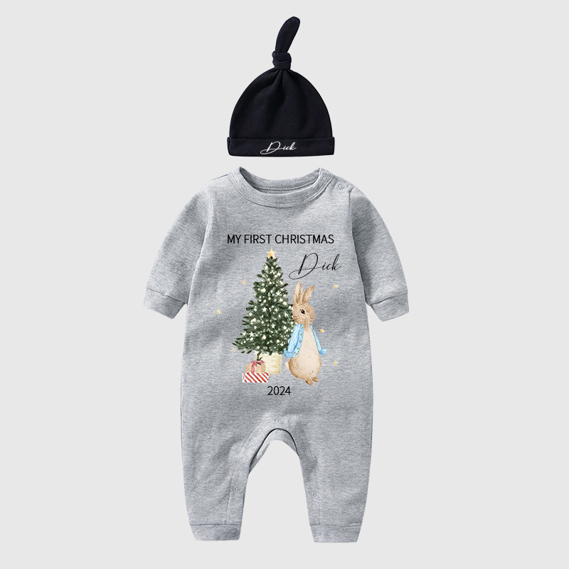 Personalized Baby First Christmas Rabbit Outfit| BBCloth1203