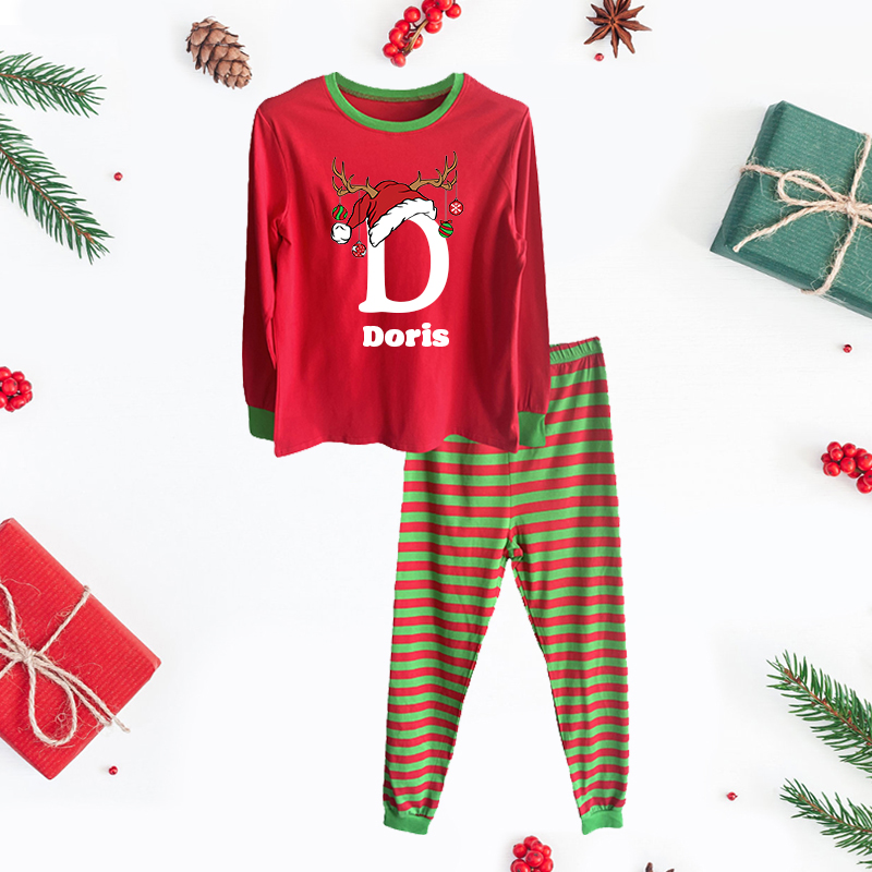 Personalized Family Monogram Christmas Pajamas Set| Cloth2402
