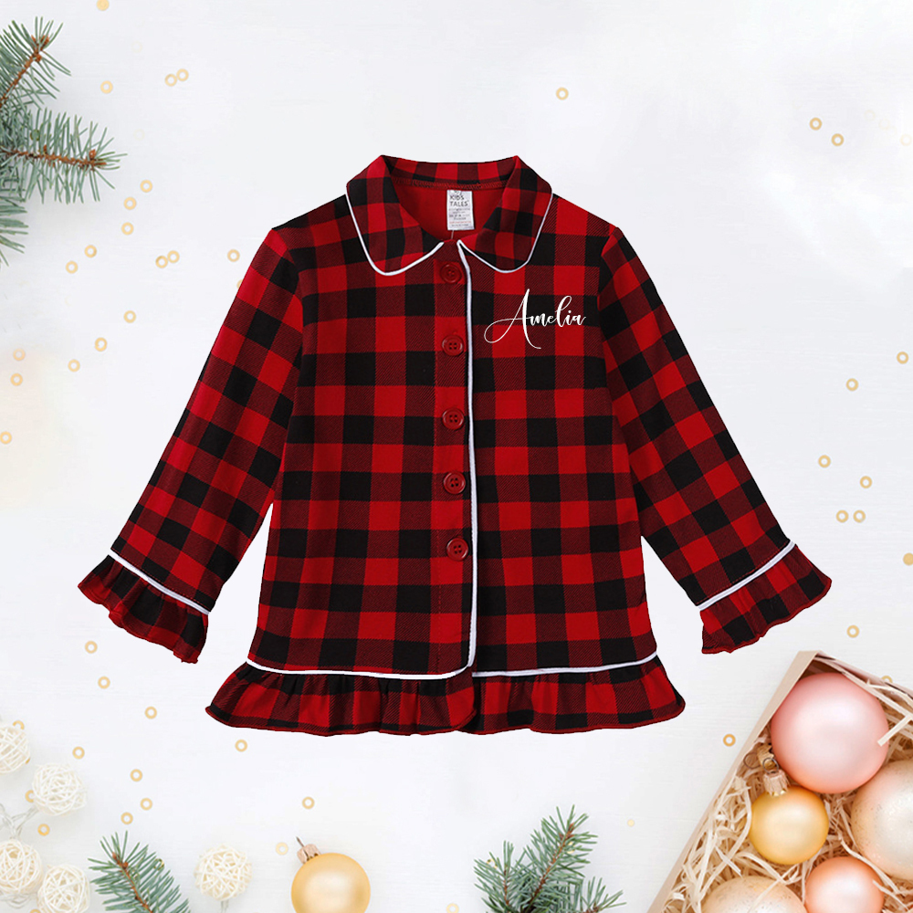 Personalized Kids Embroidered Name Christmas Pajamas| Cloth201