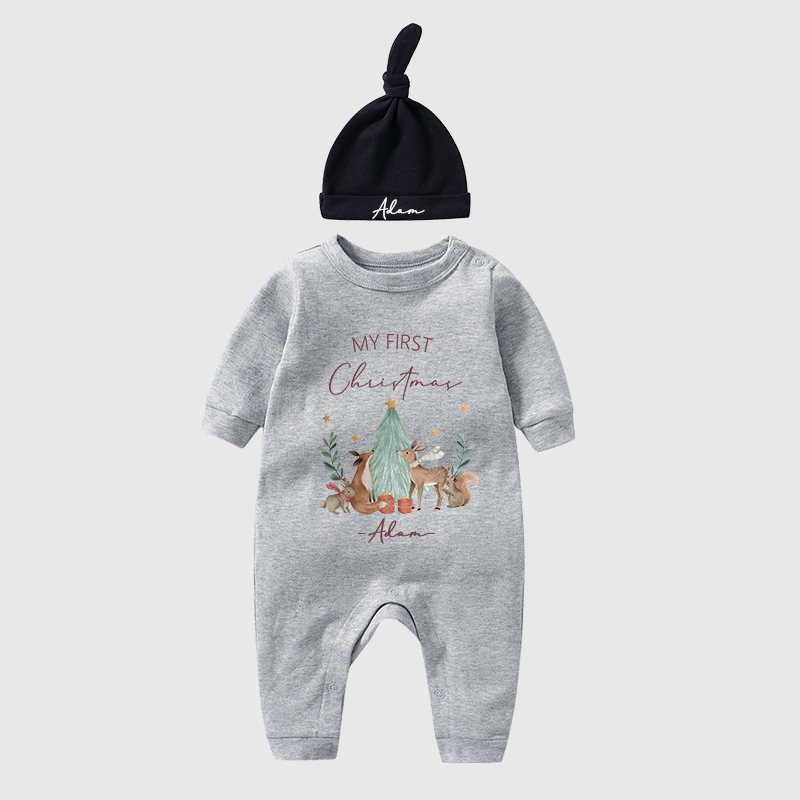 Personalized Baby First Christmas Outfit| BBCloth1208