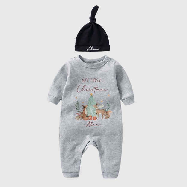 Personalized Baby First Christmas Outfit| BBCloth1208