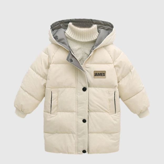 Personalized Kid Leather Patch Winter Thickened Warm Jacket| Cloth211