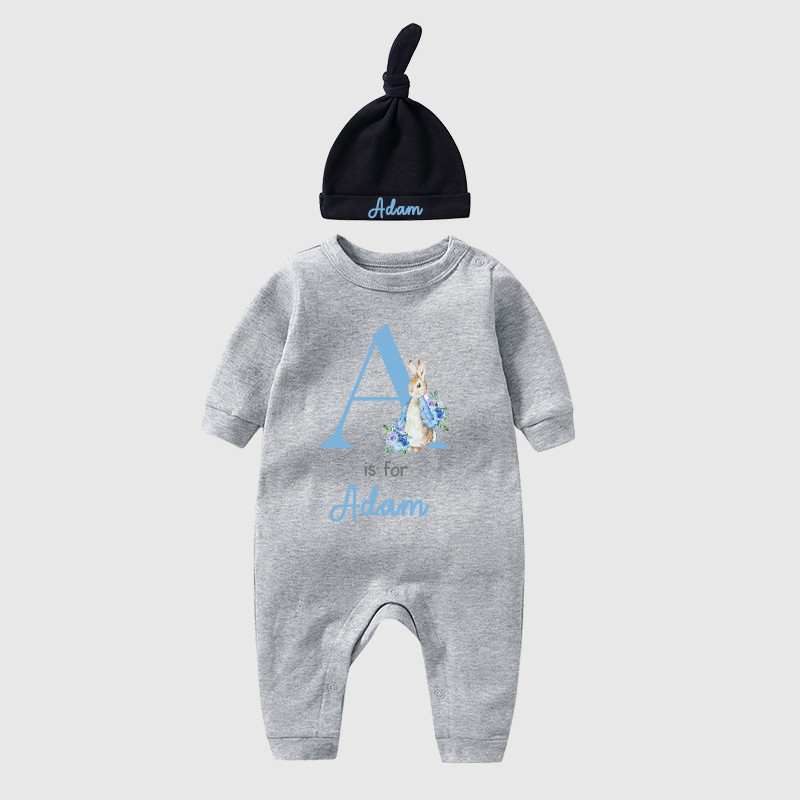 Personalized Rabbit Initial Baby Going Home Sets| BBCloth1220