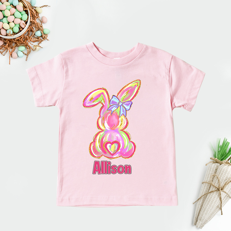 Personalized Kids Bunny Summer T-Shirt| Cloth1411