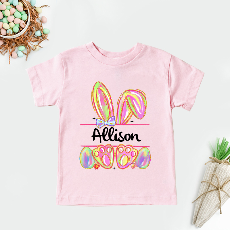 Personalized Kids Bunny Summer T-Shirt| Cloth1413