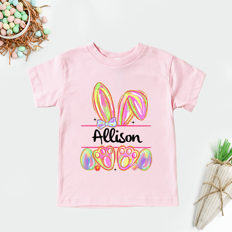Personalized Kids Bunny Summer T-Shirt| Cloth1413