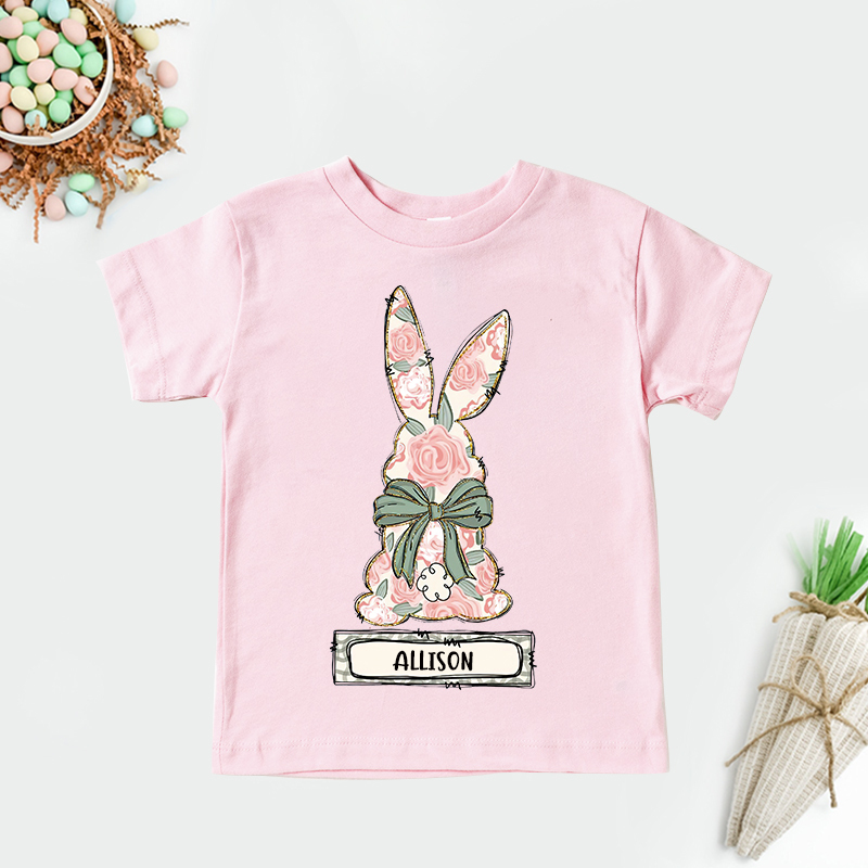 Personalized Kids Bunny Summer T-Shirt| Cloth1417