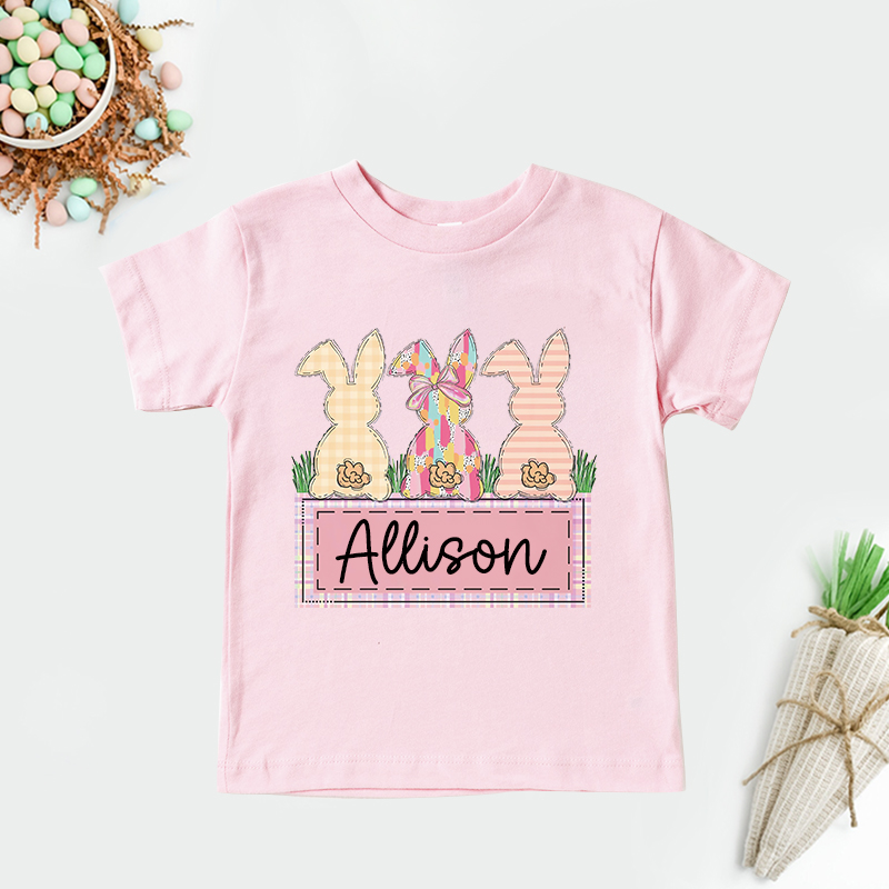 Personalized Kids Bunny Summer T-Shirt| Cloth1420