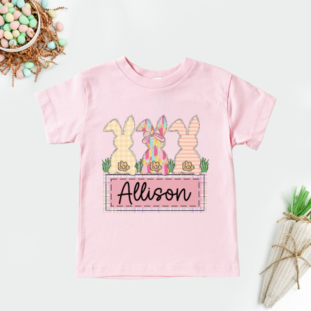Personalized Kids Bunny Summer T-Shirt| Cloth1420