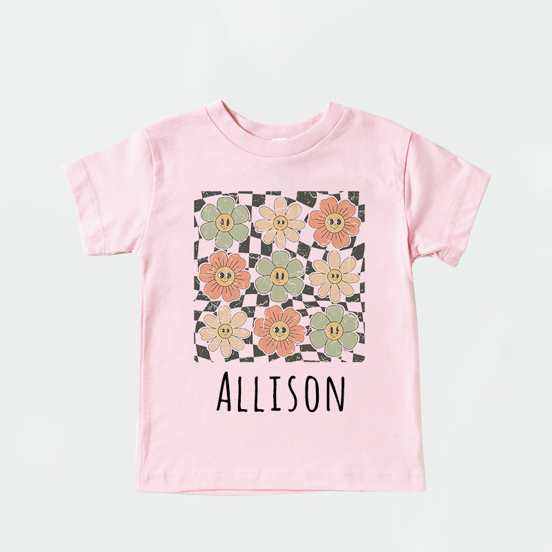 Personalized Girls Retro Flower T-Shirt| Cloth1422
