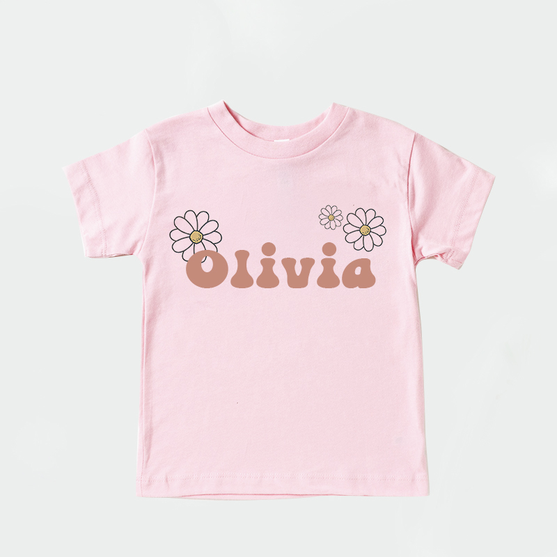 Personalized Girls Retro Cute Daisy T-Shirt| Cloth1425