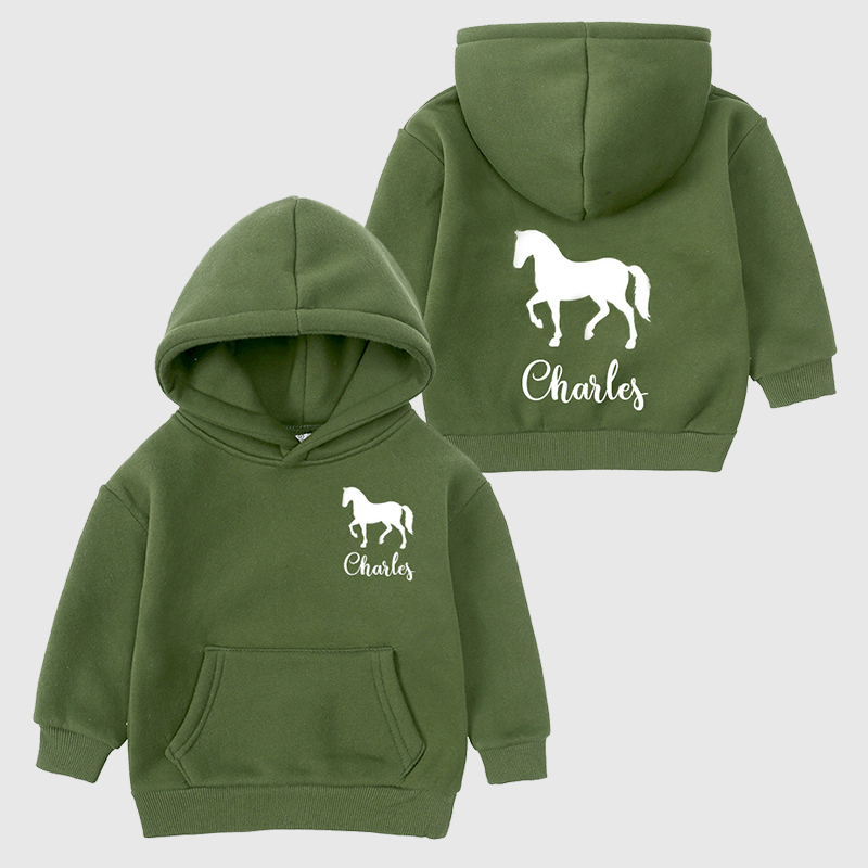 Personalized Kids Jumping Horse Hoodie| Cloth81