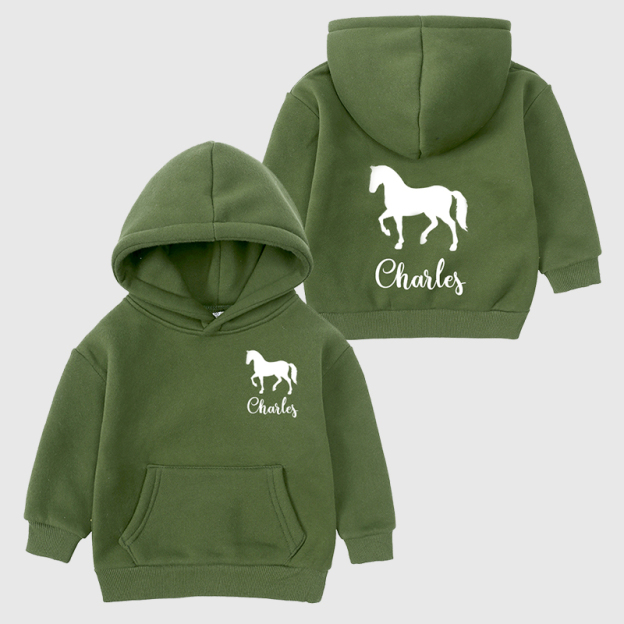 Personalized Kids Jumping Horse Hoodie| Cloth81