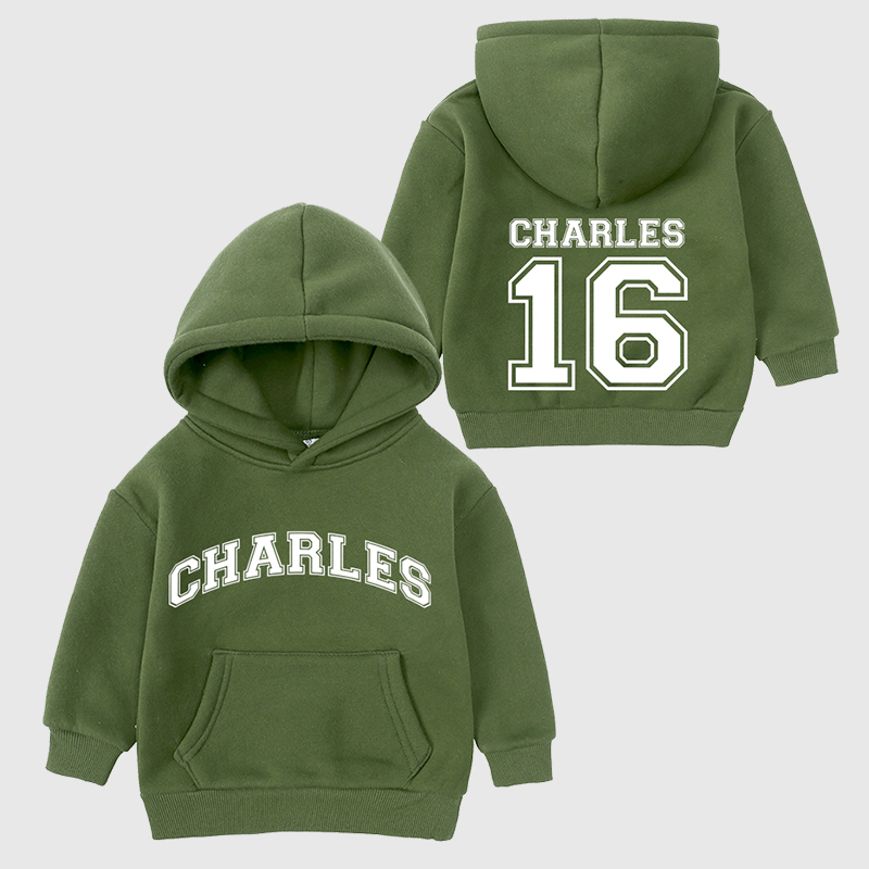 Personalized Kids Number Pocket Hoodie| Cloth83