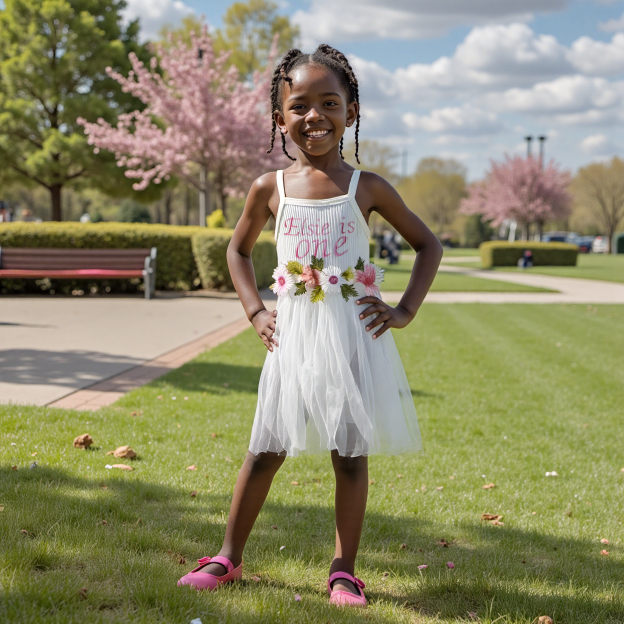 Personalized Girl Embroidered Cake Smash Dress| Dress13