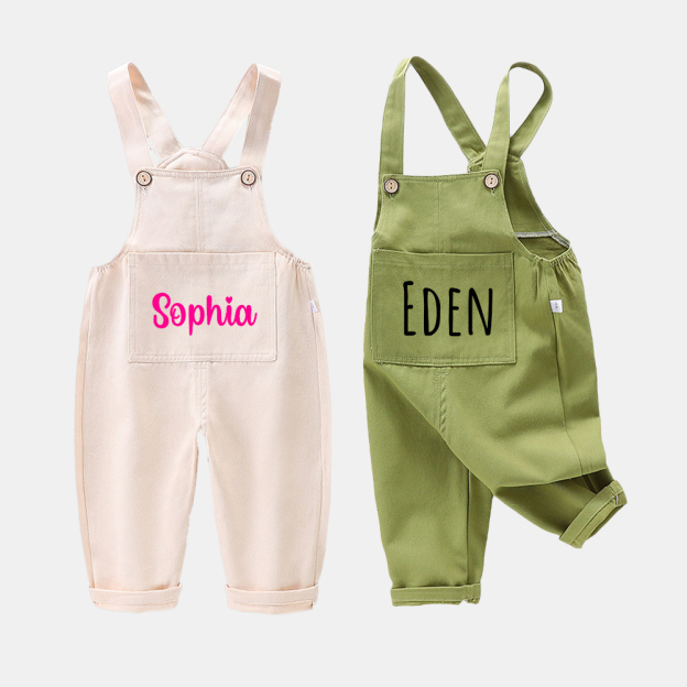 Personalized Kids Multicolor Cozy Overalls| Pants15