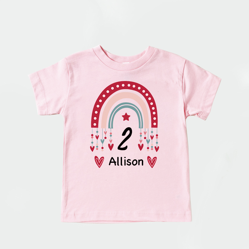 Personalized Girl Rainbow Birthday T-Shirt| Cloth1471