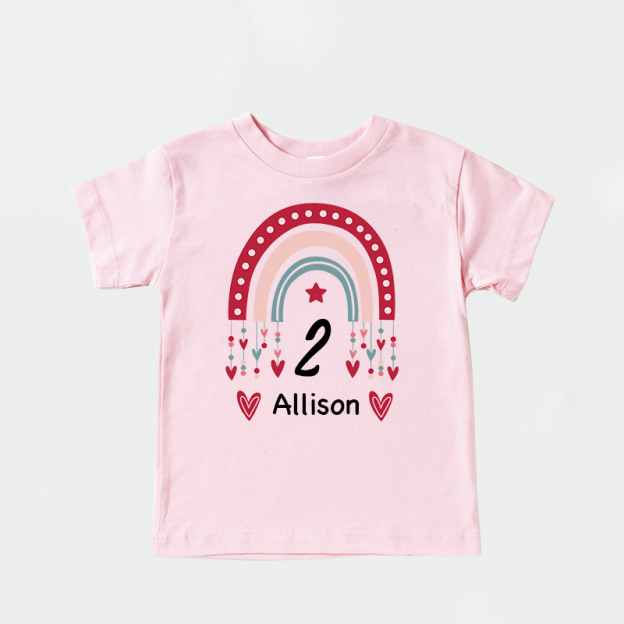 Personalized Girl Rainbow Birthday T-Shirt| Cloth1471