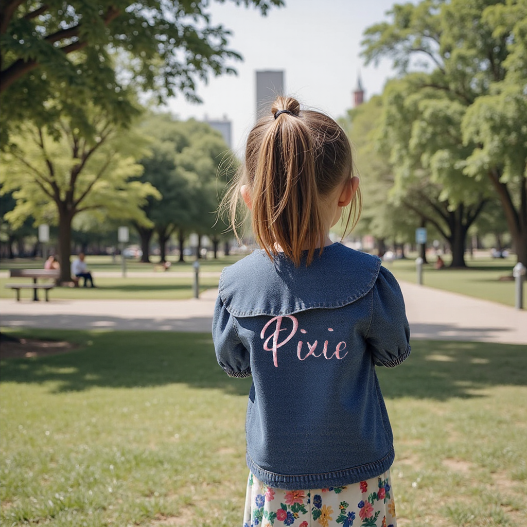 Personalized Girl Embroidered Denim Jacket| Cloth226
