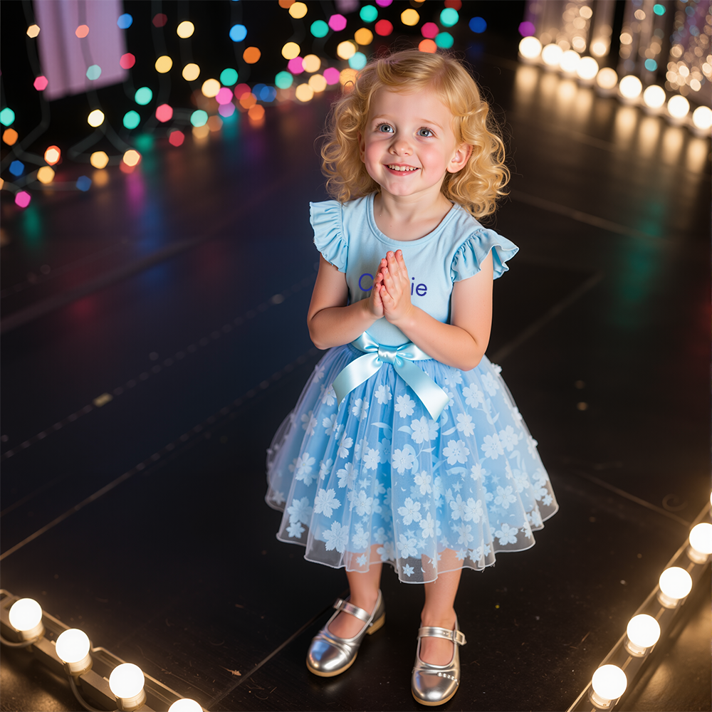 Personalized Girl Butterfly Mesh Birthday Dress| Dress22