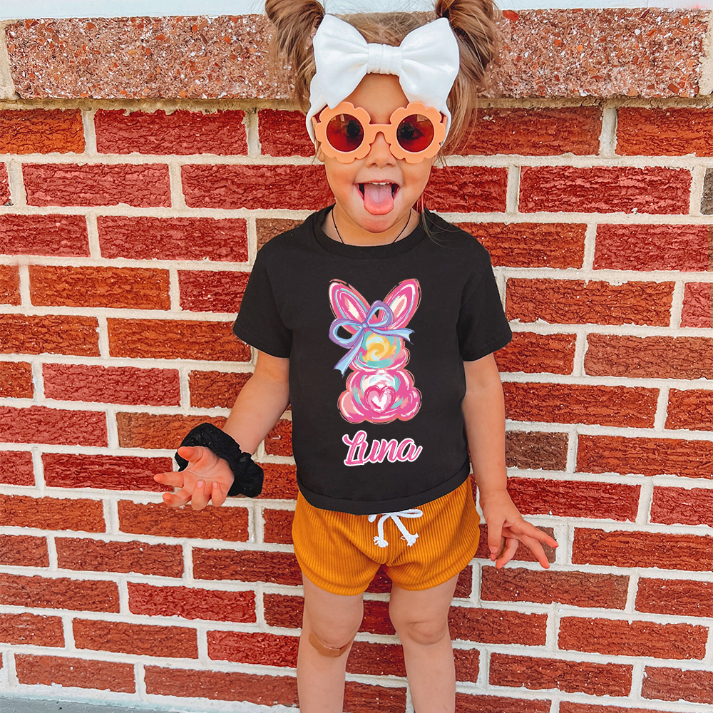 Personalized Kid Cozy Soft Easter Bunny T-Shirt | inTee13