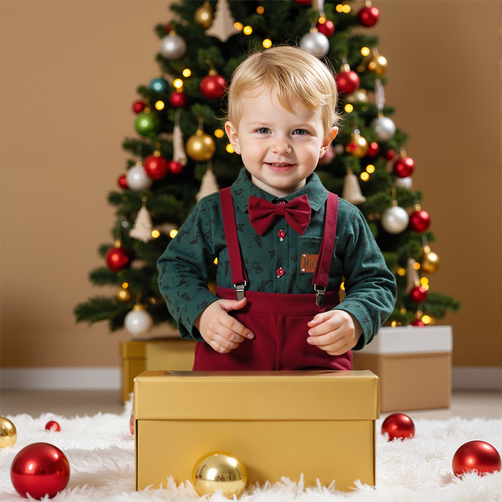 Personalized  Boy Christmas Retro Outfit| YESMC22