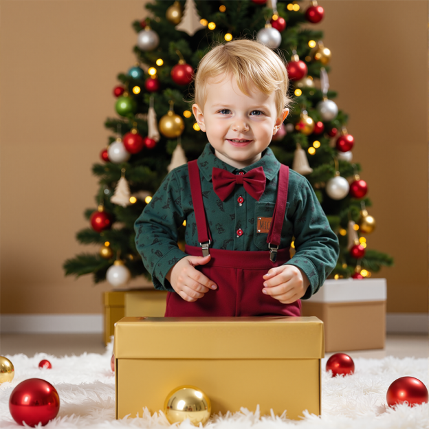 Personalized  Boy Christmas Retro Outfit| YESMC22