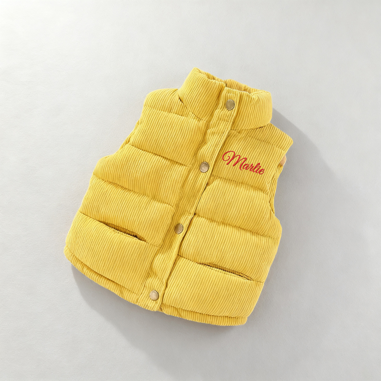 Personalized Kid Embroidered Corduroy Vest| Cloth252