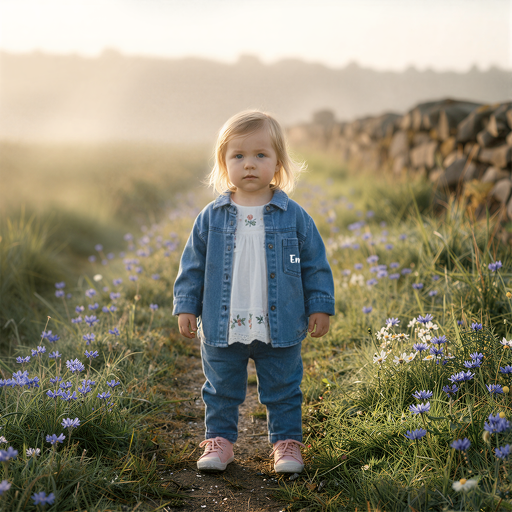 Personalized Kids Casual Denim Shirt and Pants| Cloth260