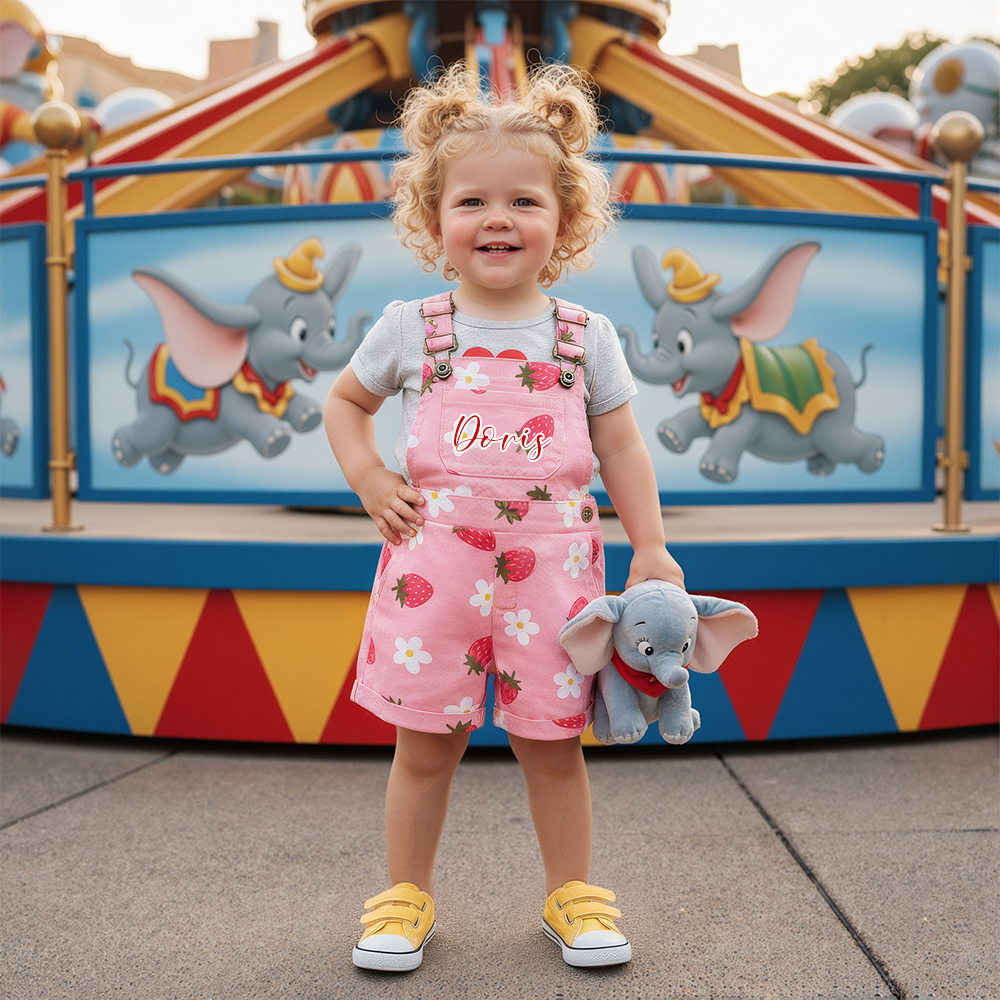Personalized Girl Strawberry Overalls| Pants28