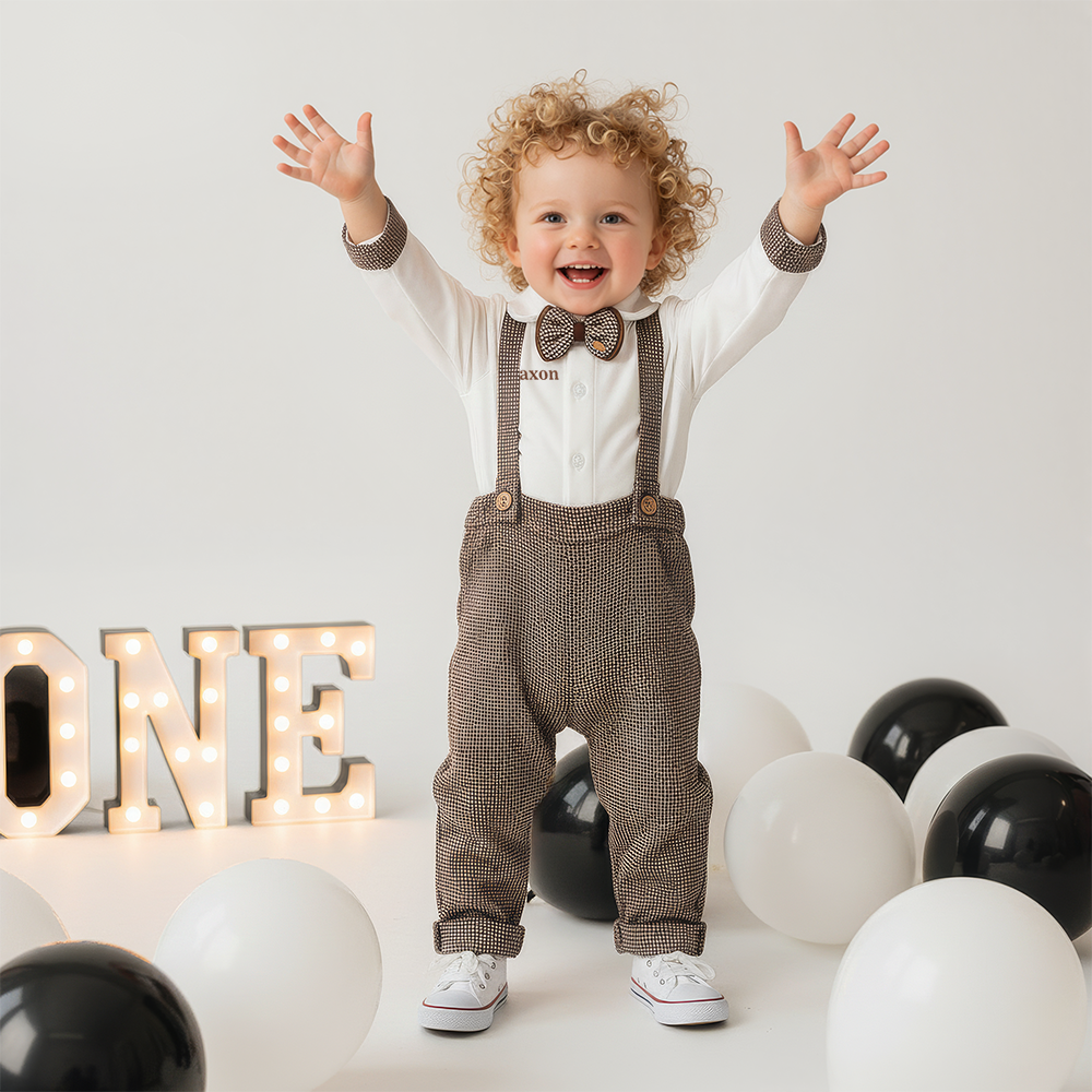 Personalized Baby Boy Embroidered Birthday Formal Outfit| BBcloth121