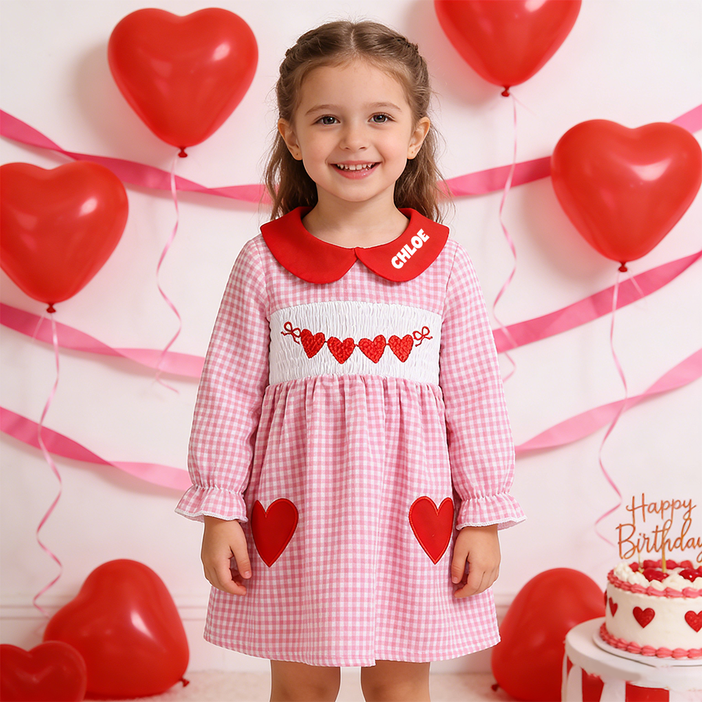 Personalized Girl Valentine's Day Heart Dress| YESVa10