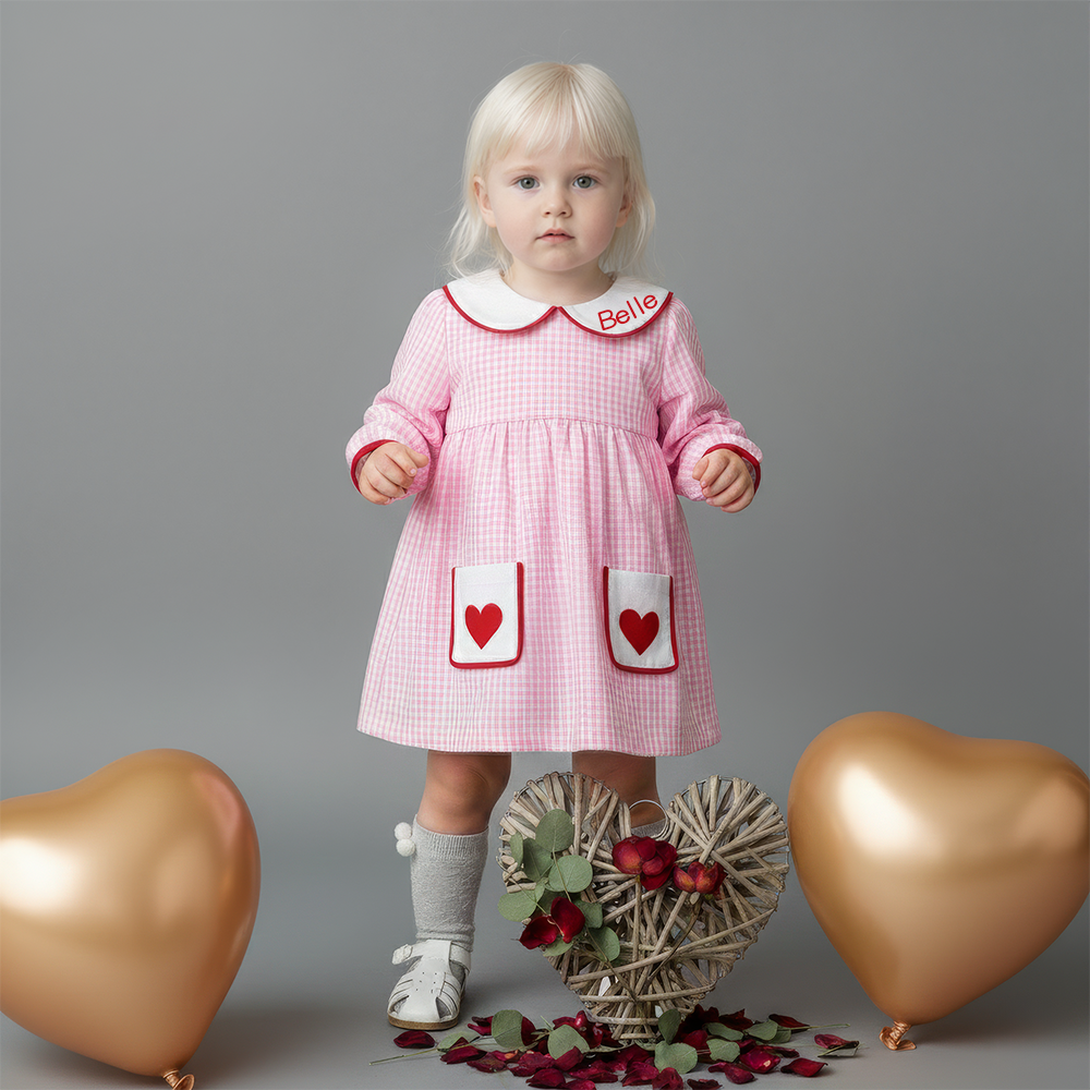 Personalized Girl Valentine's Day Heart Dress| YESVa11