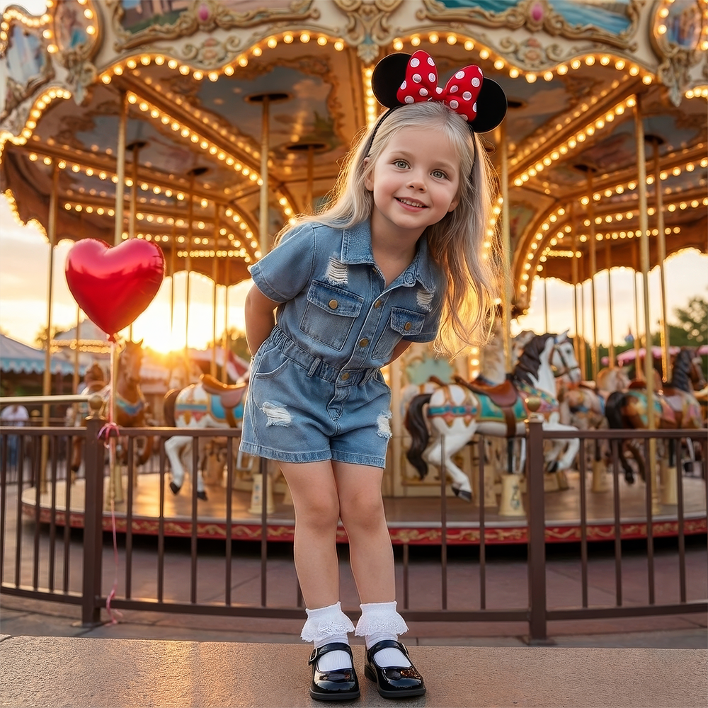 Personalized Kids Casual Denim Jumpsuit | Cloth264
