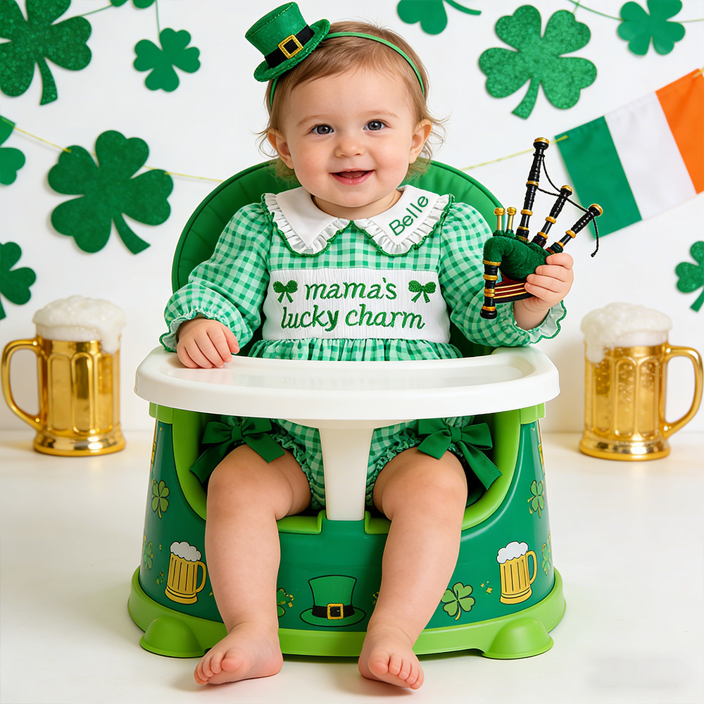 Personalized Baby Girl St. Patrick's Day Romper| BBcloth124