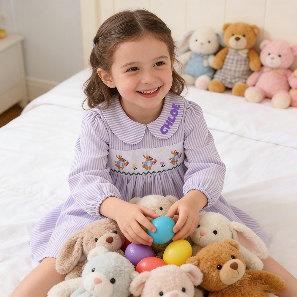 Personalized Girl Easter Bunny Dress| Dress65