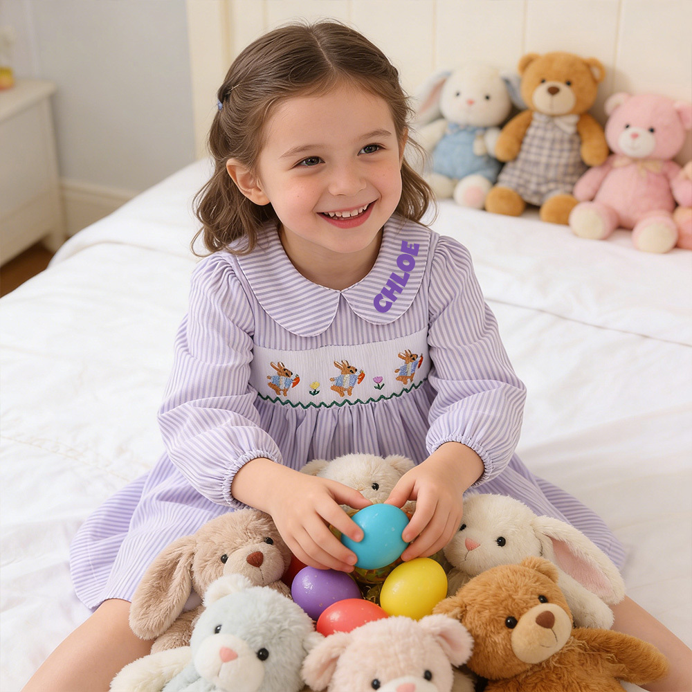 Personalized Girl Easter Bunny Dress| Dress65
