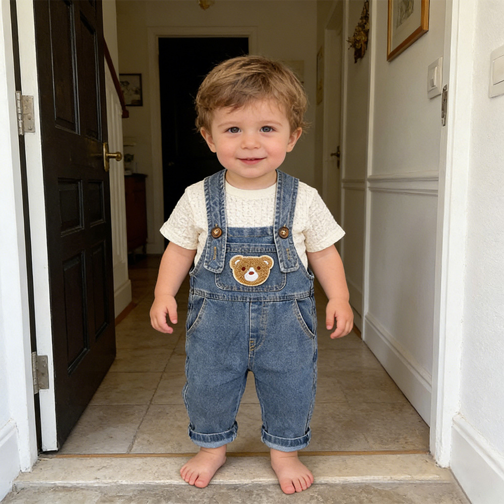  Kids Bear Denim Overalls| Pants43