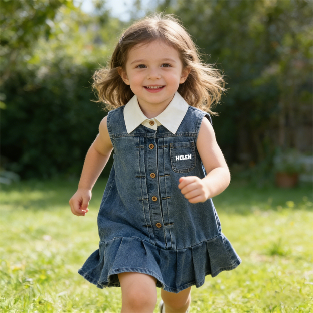 Personalized Girl Summer Denim Vest Dress| Dress69