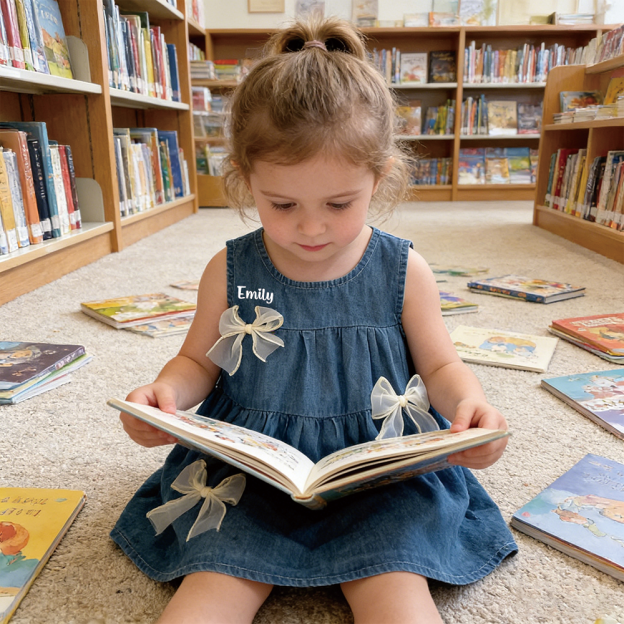 Personalized Girl Summer Bow Sleeveless Denim Dress| Dress71