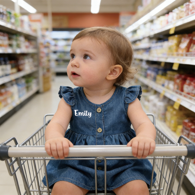 Personalized Baby Girl Summer Sleeveless Denim Dress| Dress72