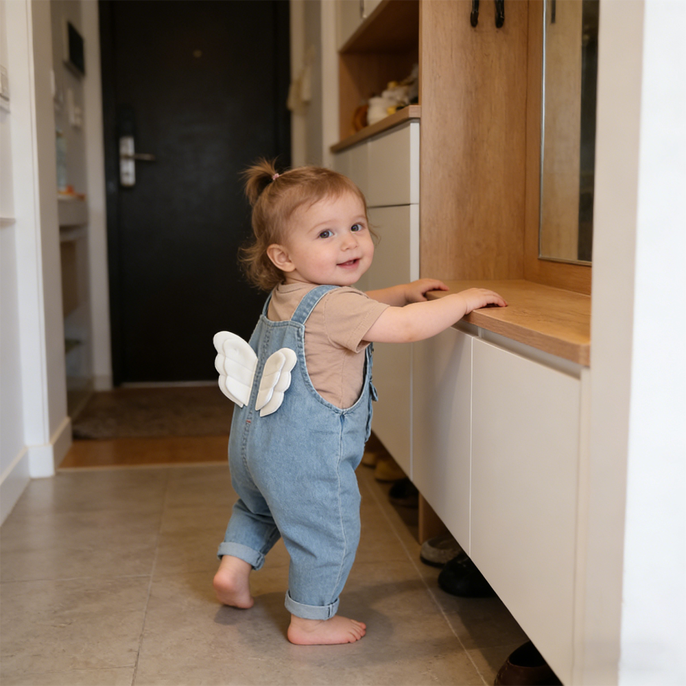 Personalized Kids Wing Patch Denim Overalls Set| Pants45