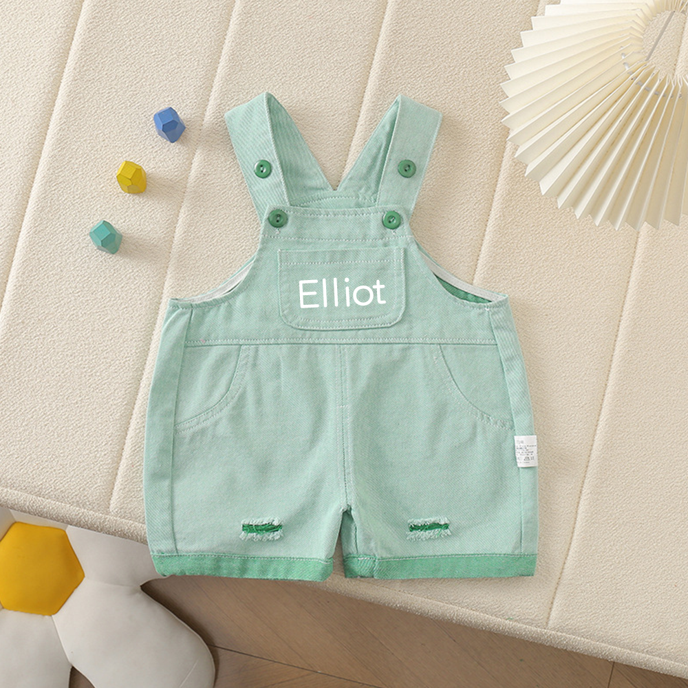 Personalized Kids Color Denim Overalls| Pants53
